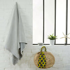 Fouta Doublée Éponge - Gris Clair