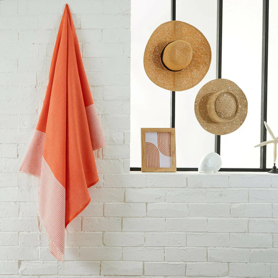 Fouta Nid D'Abeille - Orange
