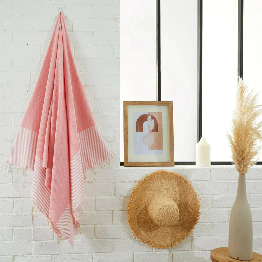 Fouta Nid D'Abeille - Rose