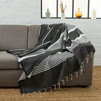 Fouta Xxl Rayée - Noir