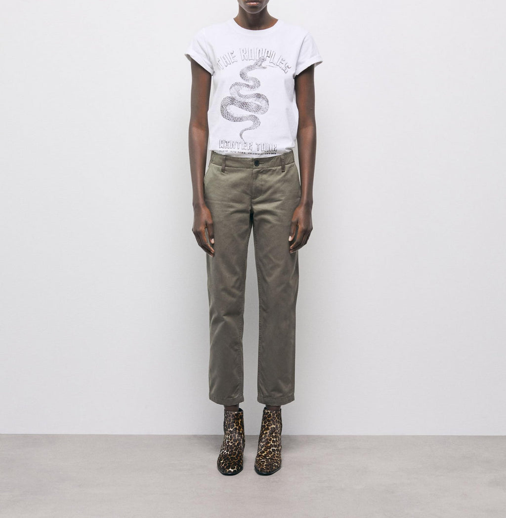 The Kooples - Pantalon Droit 7/8 - Kaki - Femme