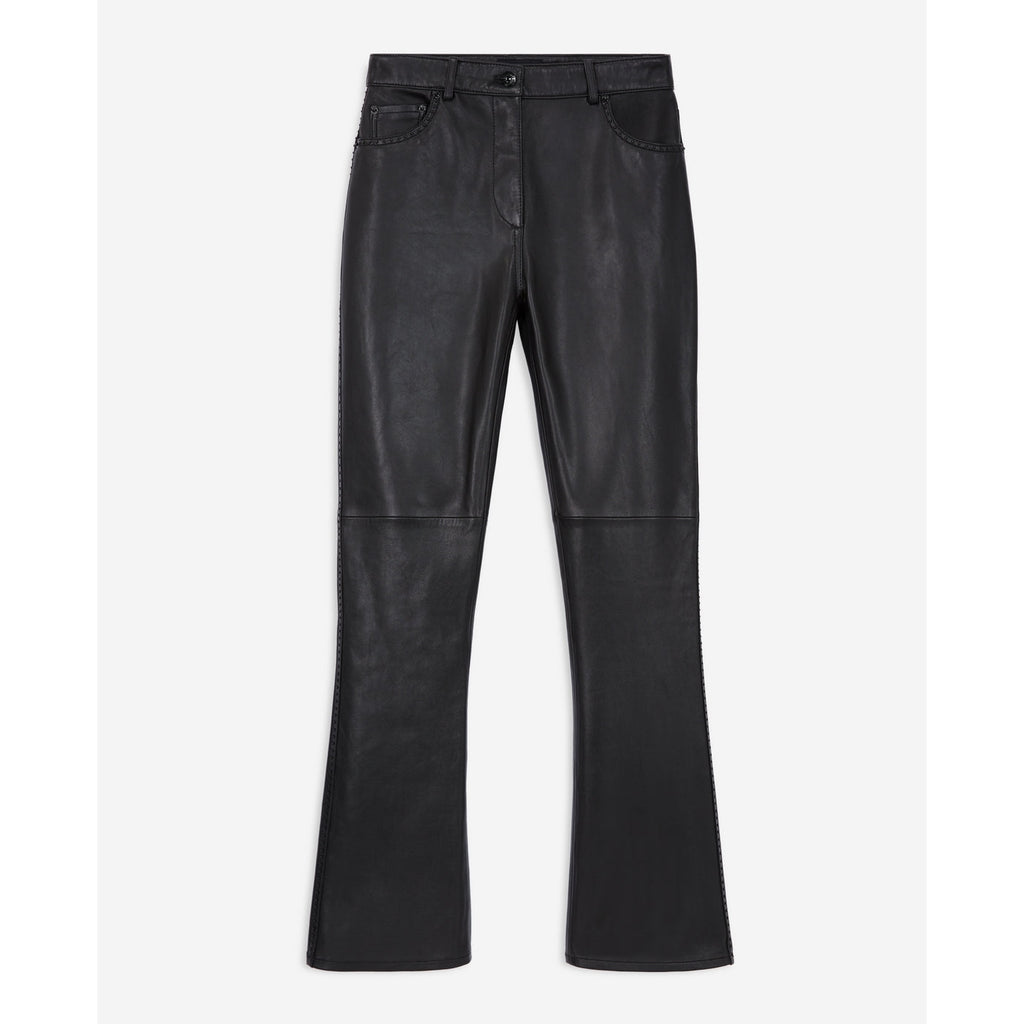 The Kooples - Pantalon Flare En Cuir D’Agneau - Noir - Femme