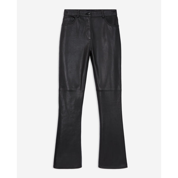 The Kooples - Pantalon Flare En Cuir D’Agneau - Noir - Femme