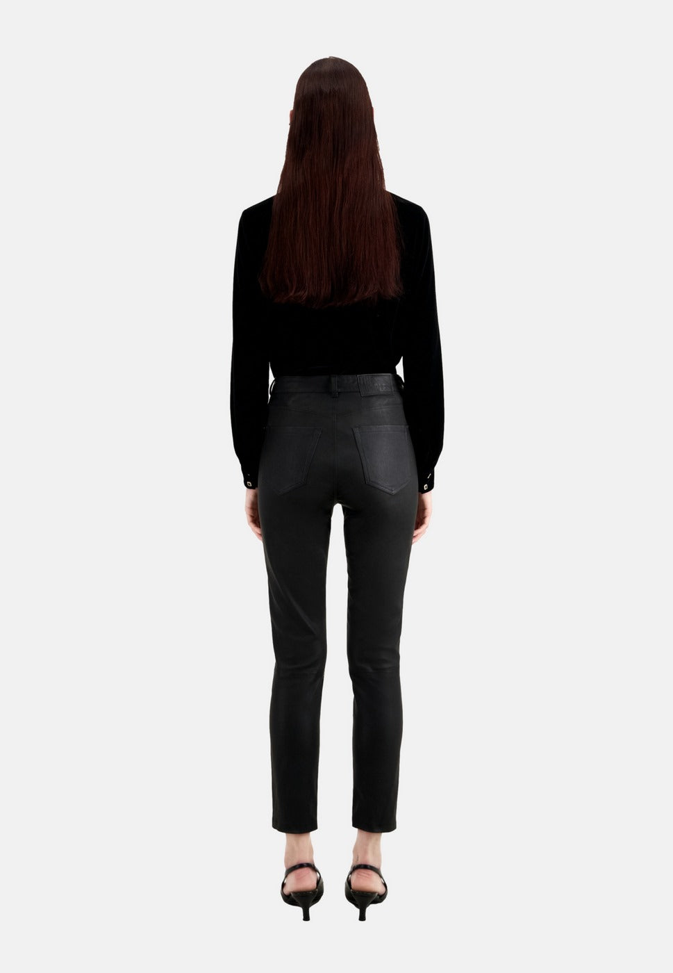 The Kooples - Pantalon En Cuir Stretch Coupe Slim - Femme