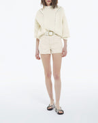 The Kooples - Pull écru Coton Coupe Ample Détails Ajourés - Femme