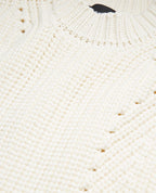 The Kooples - Pull écru Coton Coupe Ample Détails Ajourés - Femme