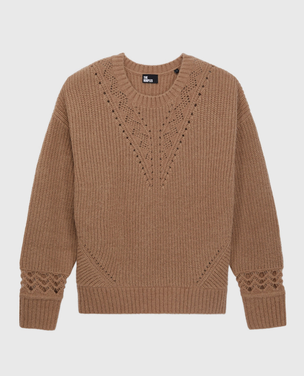 The Kooples - Pull Col Rond En Cote Perlees Et Pointelles - Femme