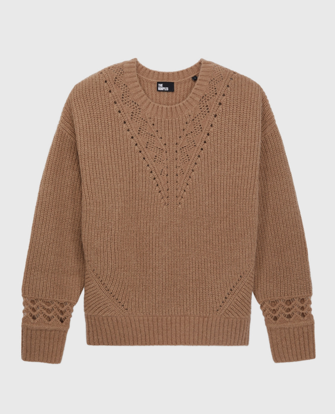 The Kooples - Pull Col Rond En Cote Perlees Et Pointelles - Femme