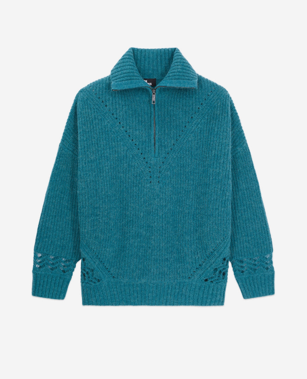 Pull En Laine Et Alpaga - Bleu Canard - Femme