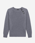 The Kooples - Pull Col Rond A Cote Perlees Et Boutons Bijoux - Femme