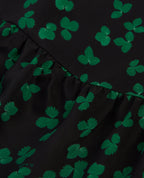 The Kooples - Robe Courte Noire Motif Vert Col Montant - Femme