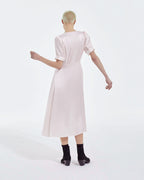 The Kooples - Robe Longue Rose Clair Manches Courtes - Femme