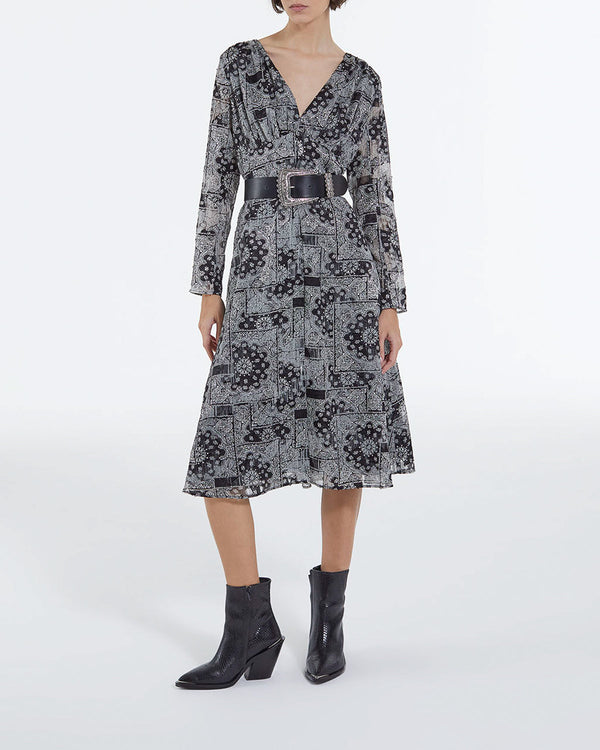 The Kooples - Robe Longue Imprimé Bandana - Femme