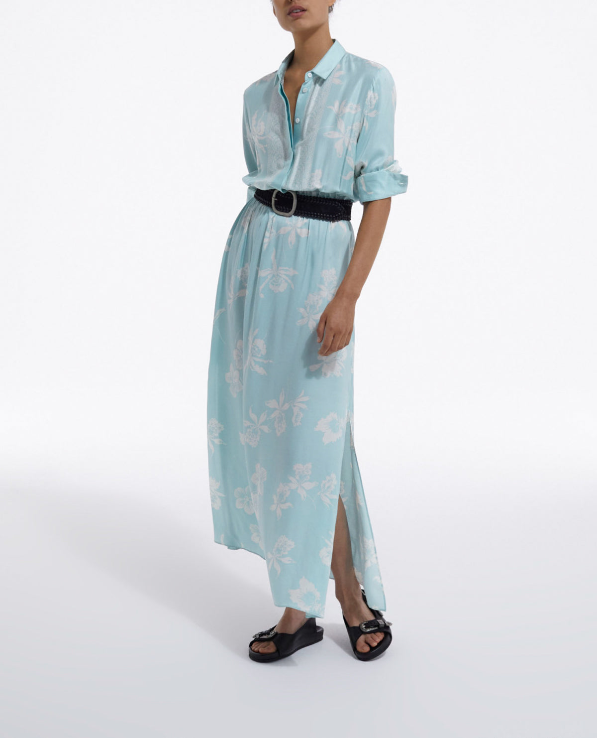 The Kooples - Robe Légère Imprimée Bleue Et Blanche - Femme