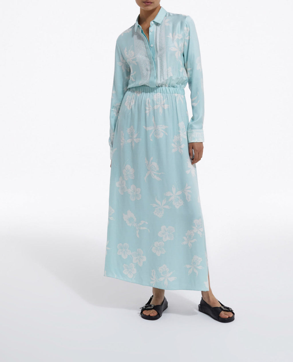 The Kooples - Robe Légère Imprimée Bleue Et Blanche - Femme
