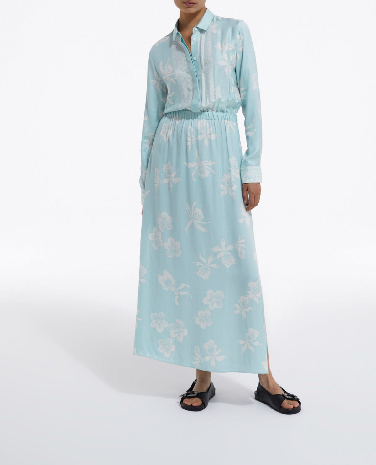 The Kooples - Robe Légère Imprimée Bleue Et Blanche - Femme