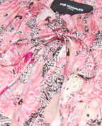 The Kooples - Robe Courte Rose Manches À Volants Motifs - Femme