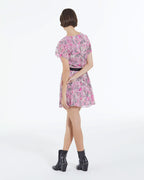 The Kooples - Robe Manches Courtes Rose Imprimée - Femme