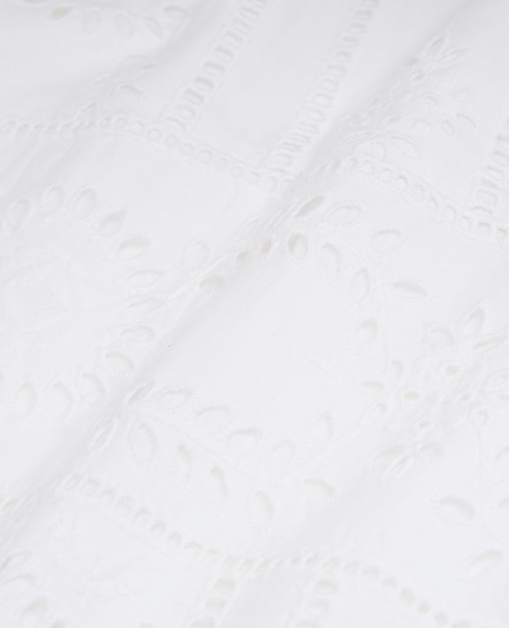 The Kooples - Robe Longue Brodée Coton Blanche Col Rond - Femme