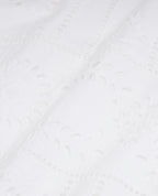 The Kooples - Robe Longue Brodée Coton Blanche Col Rond - Femme