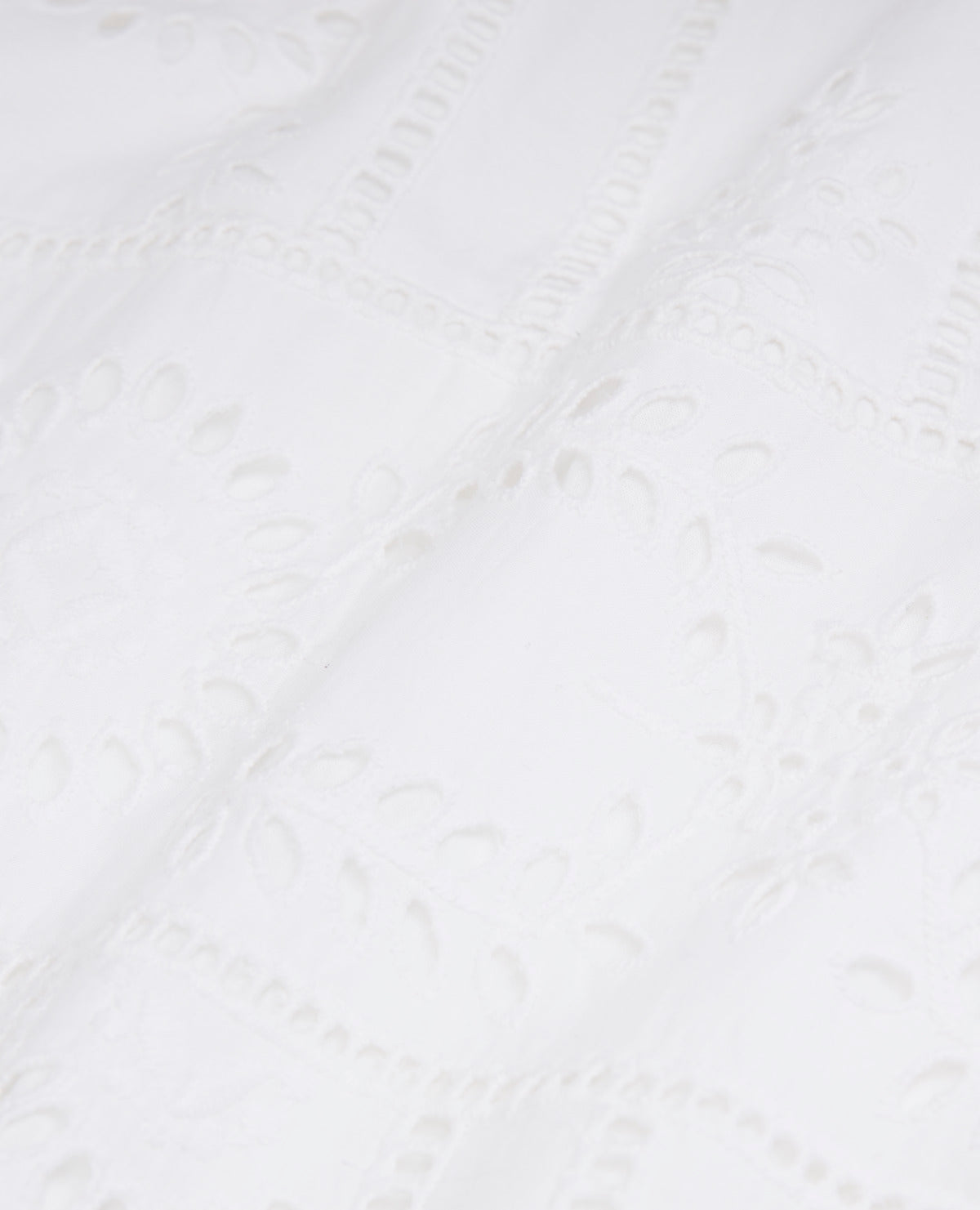 The Kooples - Robe Longue Brodée Coton Blanche Col Rond - Femme