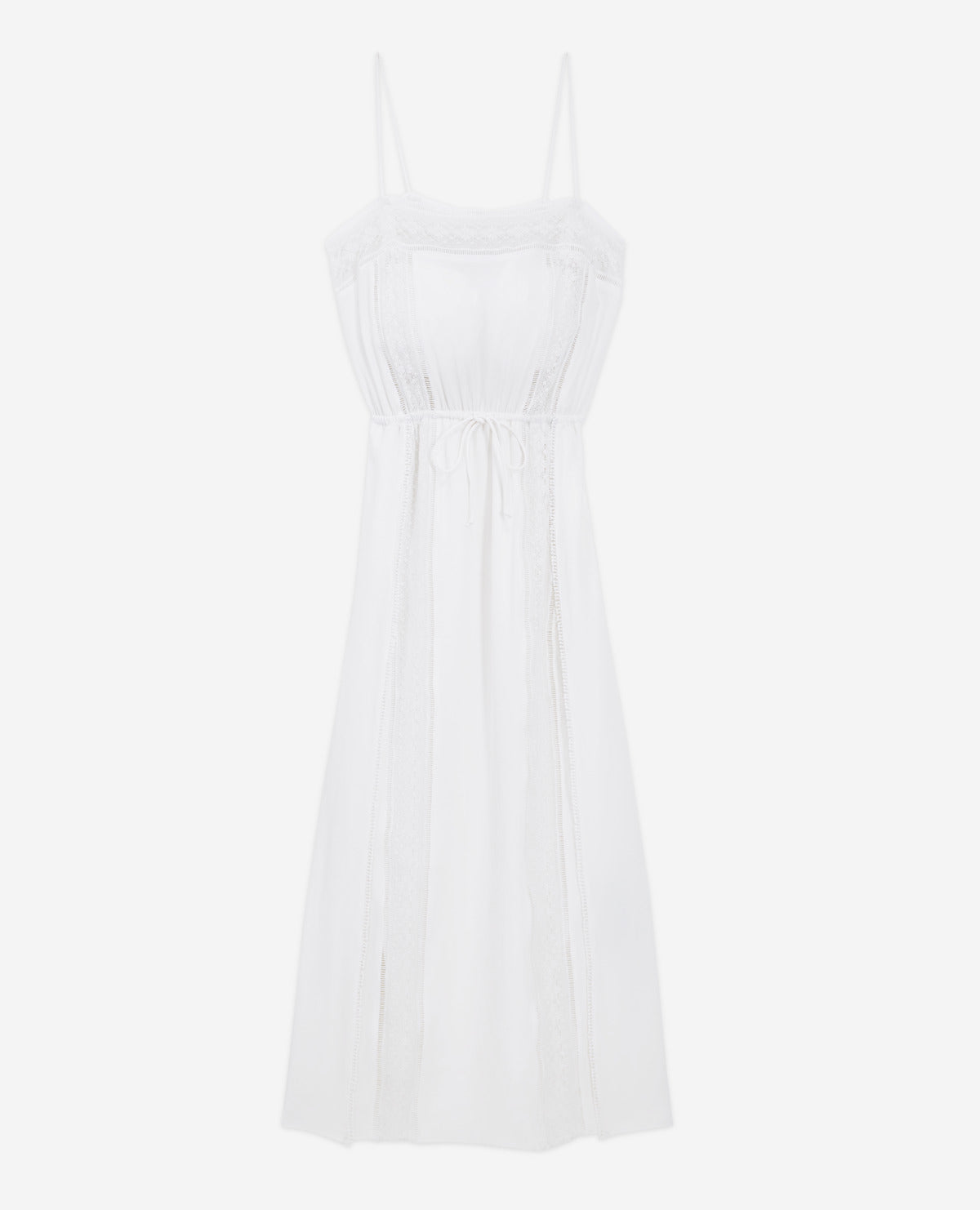 The Kooples - Robe Longue Blanche Sans Manches Dentelle - Femme