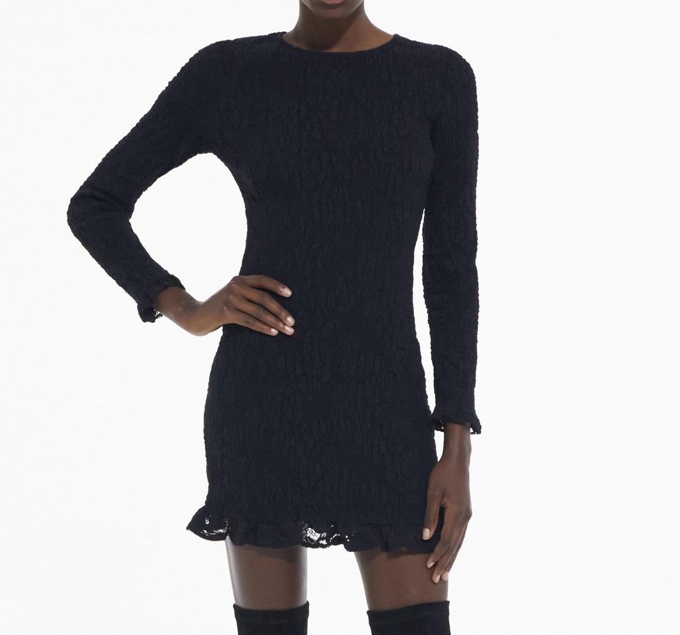 The Kooples - Robe Fourreau - Noir - Femme