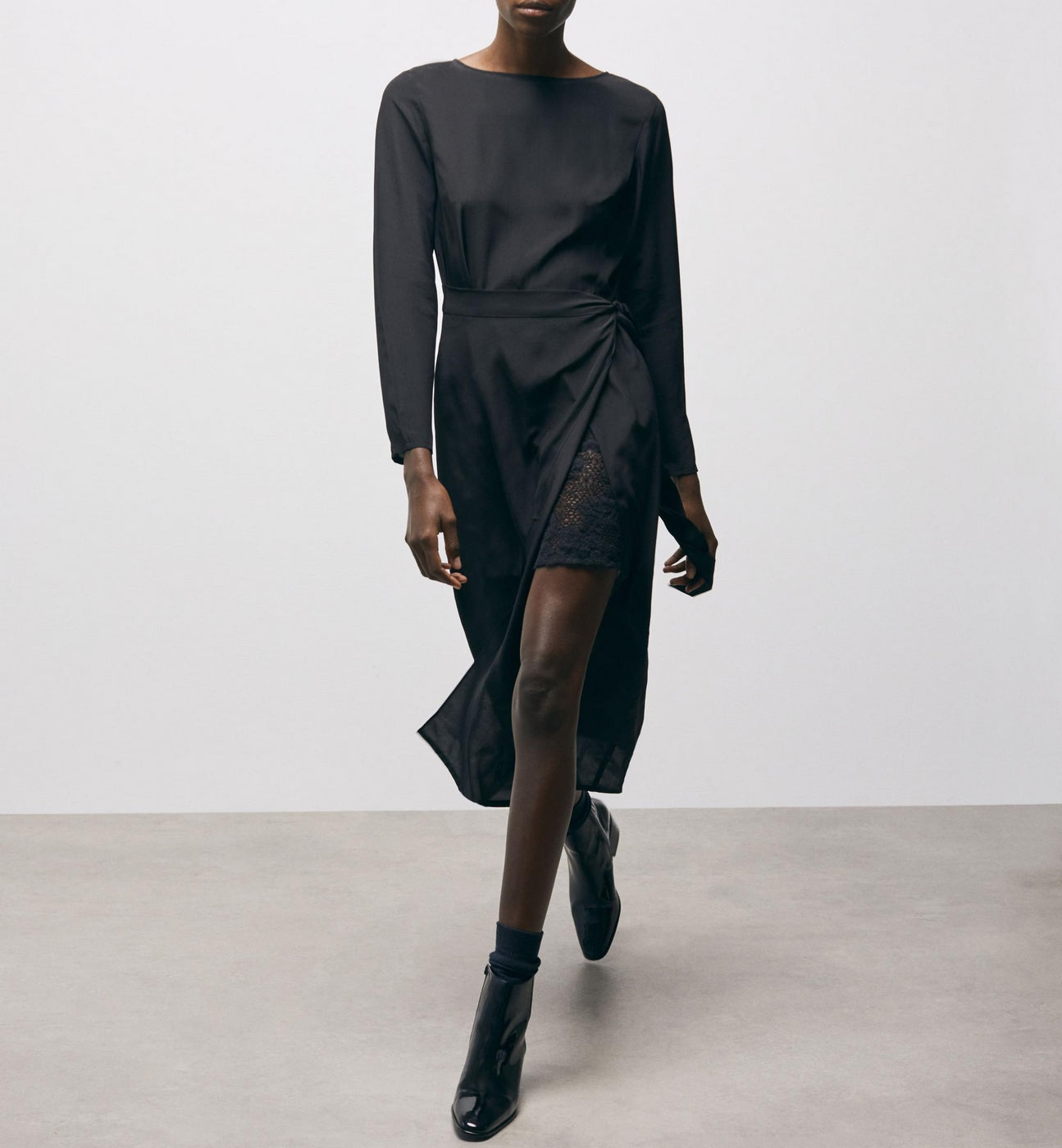 The Kooples - Robe Midi - Noir - Femme
