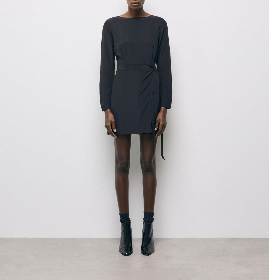 The Kooples - Robe Droite En Soie - Noir - Femme
