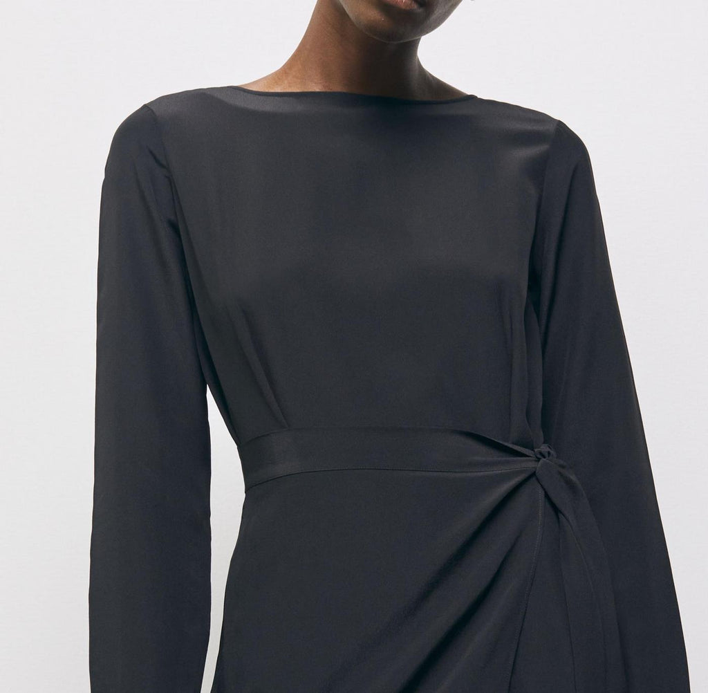 The Kooples - Robe Droite En Soie - Noir - Femme