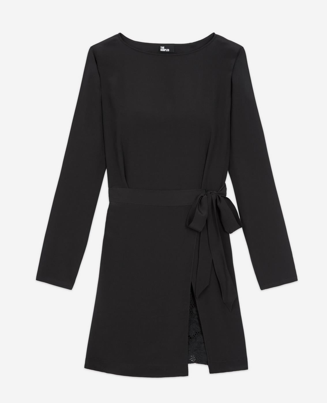 The Kooples - Robe Droite En Soie - Noir - Femme