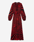 The Kooples - Robe Longue - Rouge Et Noir - Femme