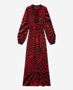 The Kooples - Robe Longue - Rouge Et Noir - Femme