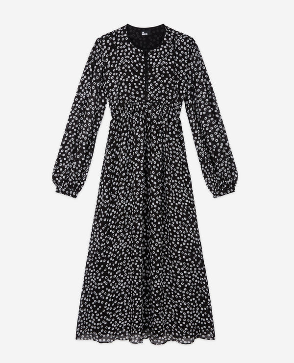 The Kooples - Robe Longue - Noir Et Blanc - Femme
