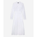 The Kooples - Robe Midi En Broderie Anglaise - Blanc - Femme