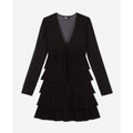 The Kooples - Robe Volantée - Noir - Femme