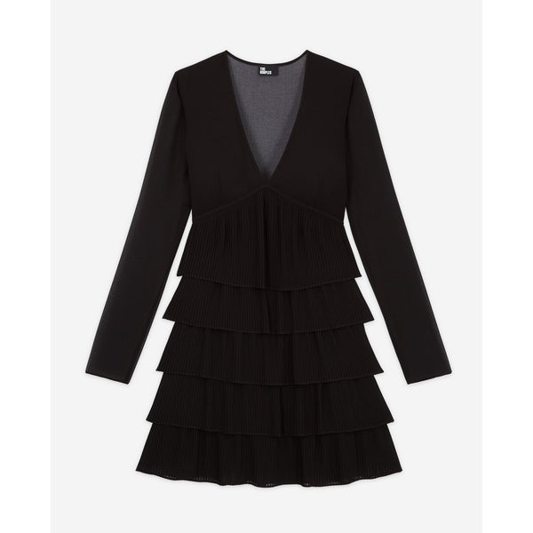 The Kooples - Robe Volantée - Noir - Femme