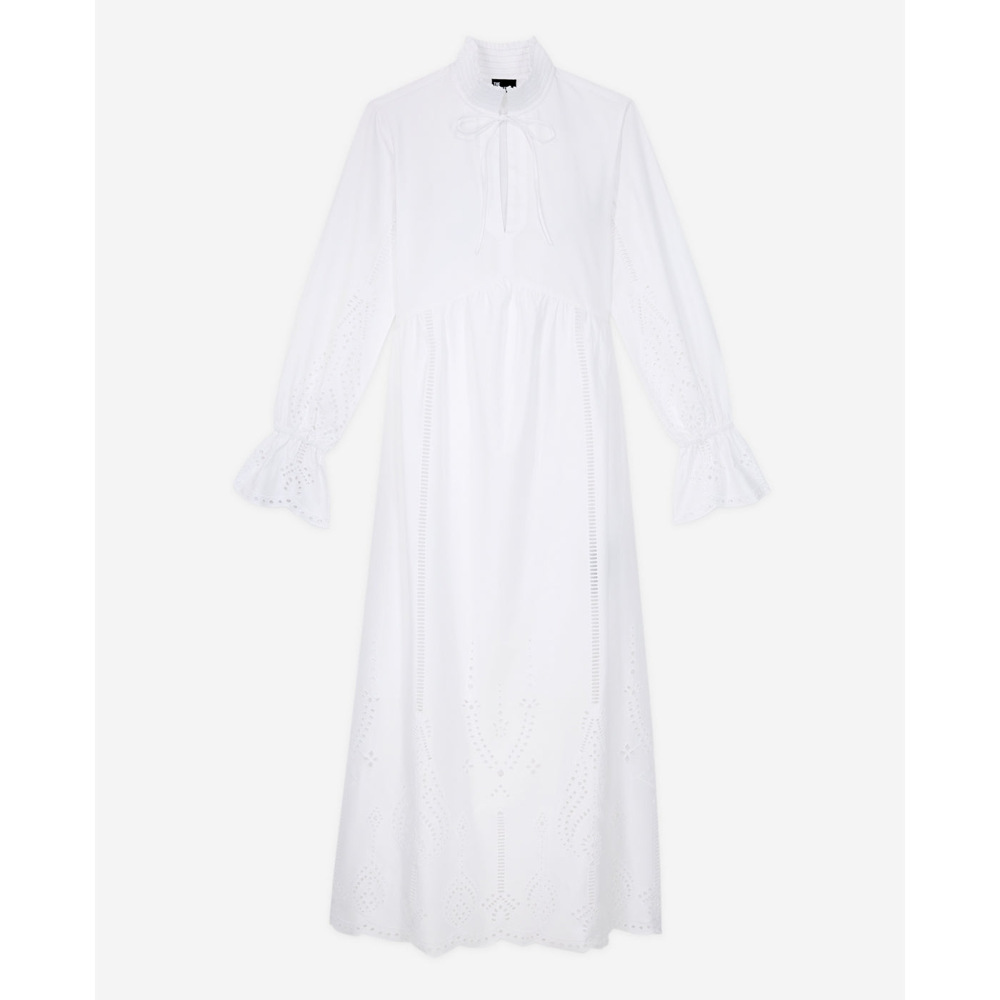 The Kooples - Robe Longue En Broderie Anglaise - Blanc - Femme