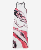 The Kooples - Robe Longue - Blanc Et Rose - Femme