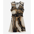 The Kooples - Robe Patineuse En Soie - Beige Et Marron - Femme