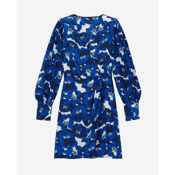 The Kooples - Robe Portefeuille En Soie - Bleu - Femme