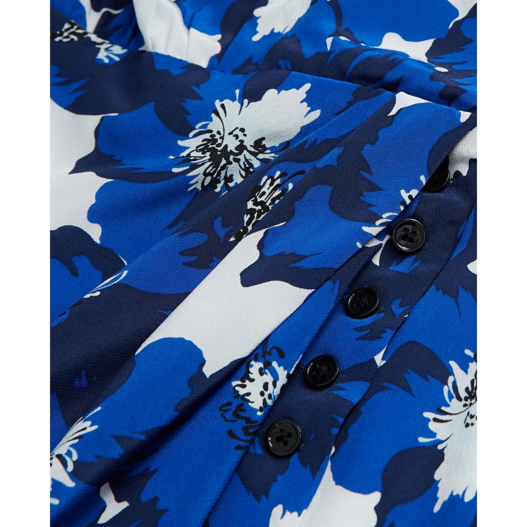 The Kooples - Robe Portefeuille En Soie - Bleu - Femme