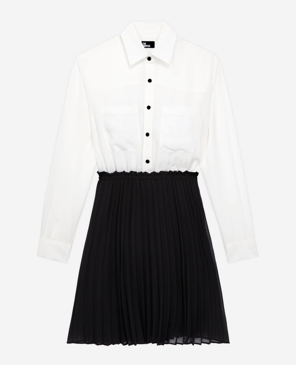 The Kooples - Robe Trompe-L’Œil En Soie – Blanc - Femme