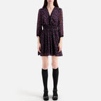The Kooples - Robe Patineuse - Noir Et Rose - Femme