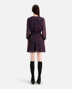 The Kooples - Robe Patineuse - Noir Et Rose - Femme