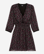 The Kooples - Robe Patineuse - Noir Et Rose - Femme