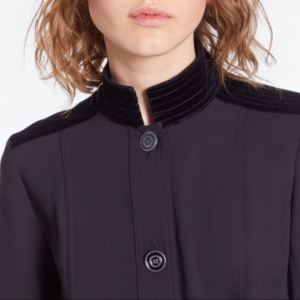 The Kooples - Robe Chemise Bi-Matière - Noir - Femme