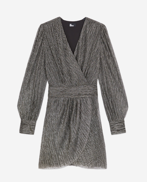 The Kooples - Robe Portefeuille - Argenté - Femme