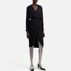 The Kooples - Robe Portefeuille - Noir - Femme