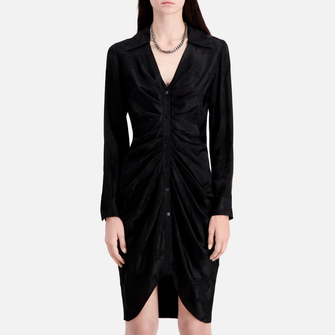 The Kooples - Robe Chemise - Noir - Femme
